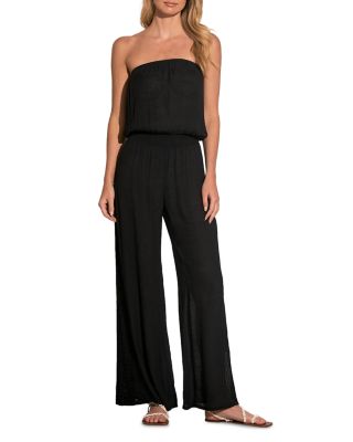 Elan Strapless Crochet Inset Jumpsuit | Bloomingdale's