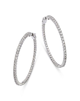 Bloomingdale's - Diamond Inside Out Hoop Earrings in 14K White Gold, 5.0 ct. t.w. - 100% Exclusive 
