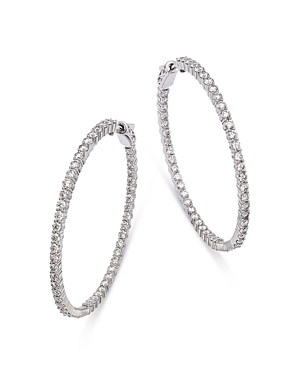 Bloomingdale's Diamond Inside Out Hoop Earrings In 14k White Gold, 5.0 Ct. T.w. - 100% Exclusive