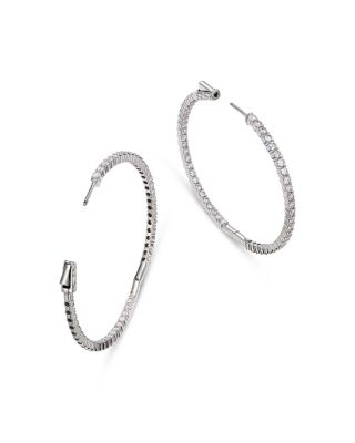 Diamond Inside Out Hoop Earrings in 14K White Gold, 5.0 tcw   