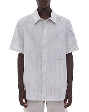 Shop Helmut Lang Cotton Short Sleeve Regular Fit Shirt In White