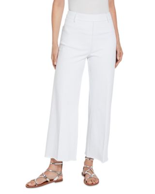 Lyssé - High Rise Pull On Ankle Flare Jeans in White