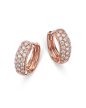 Bloomingdale's Diamond Pave Mini Huggie Hoop Earrings In 14k Rose Gold, 0.35 Ct. T.w. - 100% Exclusive