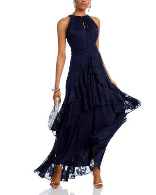 AQUA Chiffon Layered Ruffle Gown - Exclusive | Bloomingdale's