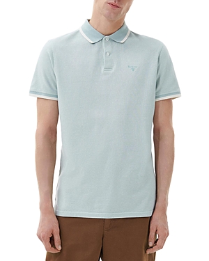 Barbour Men's Barnard Tailored Fit Short Sleeve Polo Shirt In Blue Chalk