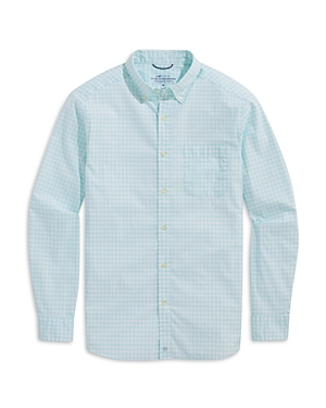 Vineyard Vines Gingham On-the-go Brrr Classic Fit Shirt In A305 Crystal Blue