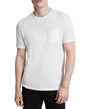 John Varvatos Bond Burnout Pocket Tee In Salt