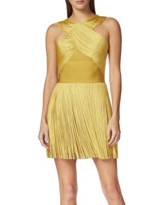 herve leger gold fringe dress THE METALLIC ALBA GOWN – HERVÉ LÉGER