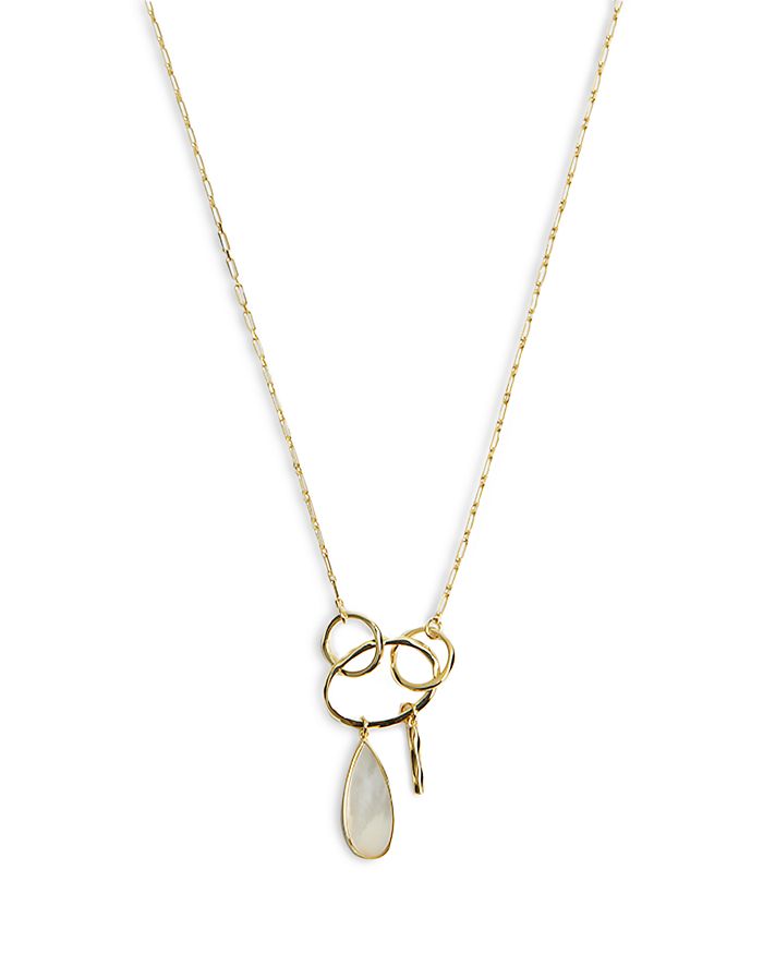 Argento Vivo Circle Mother of Pearl Pendant Necklace in 18K Gold
