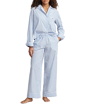 Shop Polo Ralph Lauren Bailey Striped Pajama Set In Wide Stripe