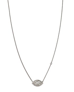 Bloomingdale's - Diamond Multi Cut Evil Eye Pendant Necklace in 14K White Gold, 0.50 ct. t.w. - 100% Exclusive 