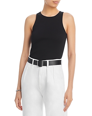 By Malene Birger Ribbed Organic Cotton Tank Top In Black