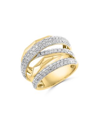 Bloomingdale's Diamond Crossover Ring In 14K Yellow Gold, 1.60 Ct. T.w ...