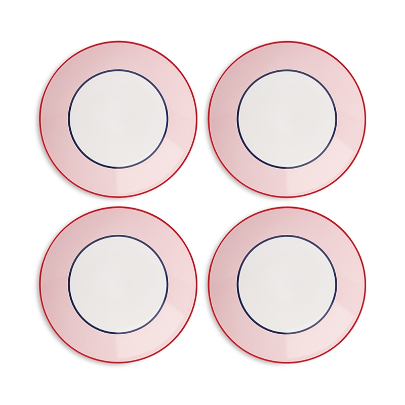 Kate Spade New York Make It Pop Accent Plates, Set Of 4 In Pink