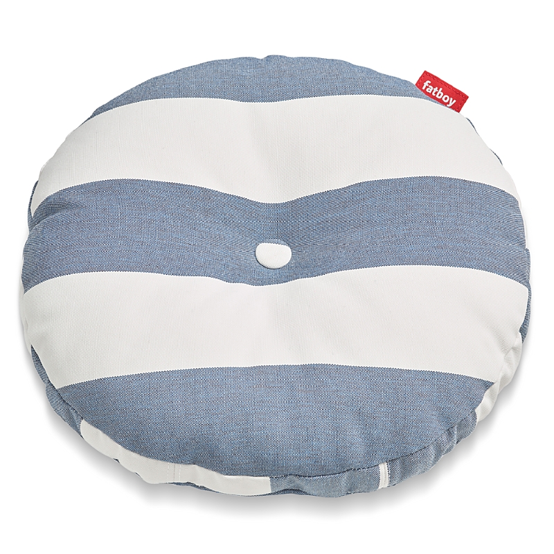 Fatboy Circle Pillow In Stripe Ocean Blue