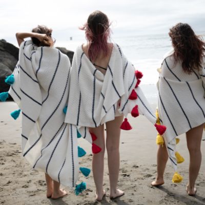 Blue Dazzle Tassle Throw