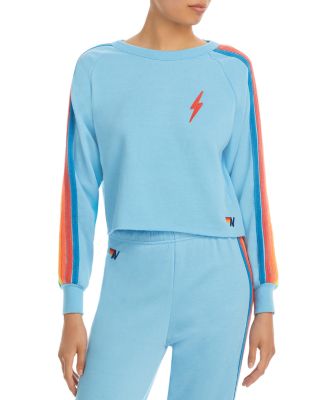 Aviator Nation - Striped Cropped Sweatshirt