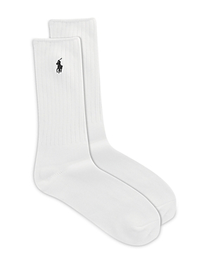 Polo Ralph Lauren Cotton Rib Crew Socks In White