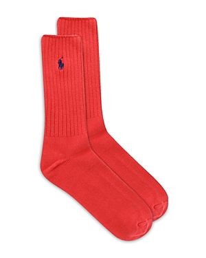 Polo Ralph Lauren Cotton Rib Crew Socks In Red