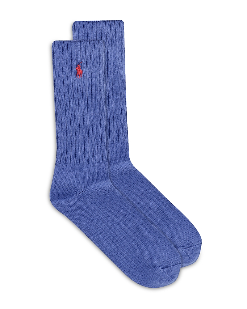 Polo Ralph Lauren Men's Ribbed Embroidered Pony Socks In Royal