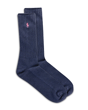 Polo Ralph Lauren Cotton Rib Crew Socks In Navy