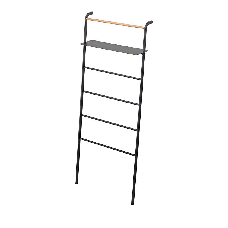 Yamazaki Tower Leaning Ladder With Shelf In Black