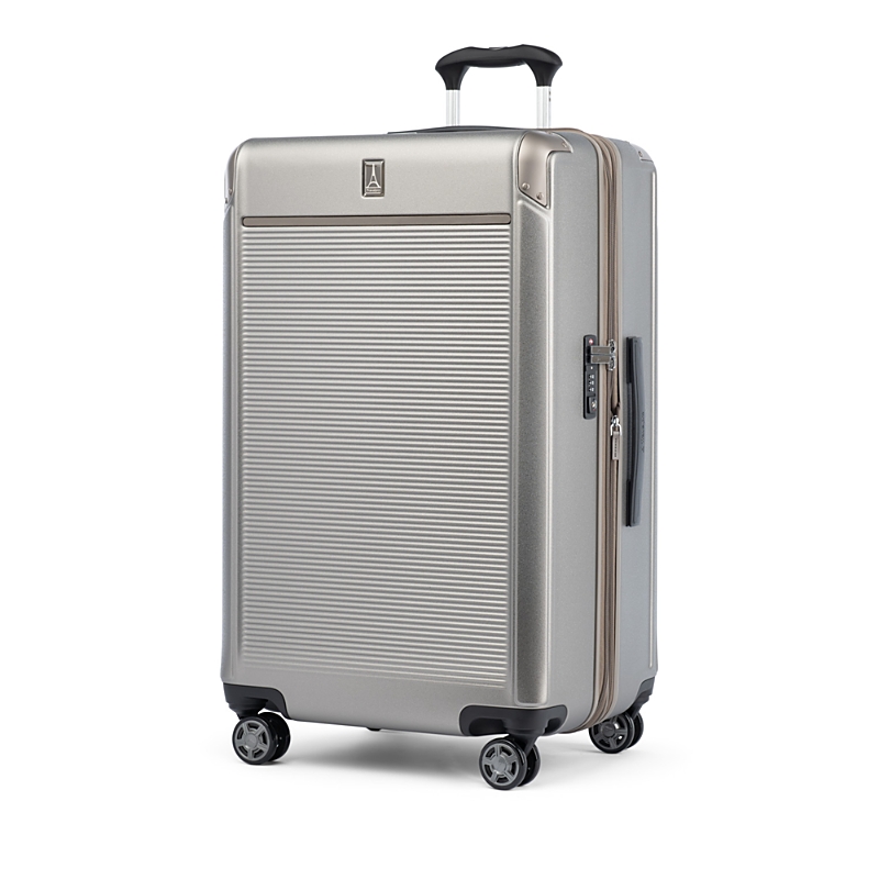 Travelpro Platinum Elite Hardside Large Expandable Spinner Suitcase In Metallic Sand