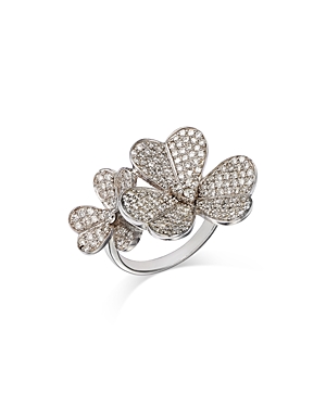 Bloomingdale's Diamond Double Flower Ring in 14K White Gold, 1.40 ct. t.w. - 100% Exclusive