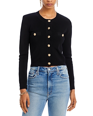 Shop L Agence L'agence Toulouse Crewneck Cardigan In Black