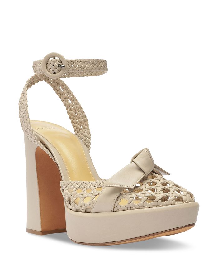 ALEXANDRE BIRMAN Womens Silver Polka Dot Designer Heel Padded Adjustable Strap Lenny Square Toe Buckle Leather Dress Sandals Shoes main image 0