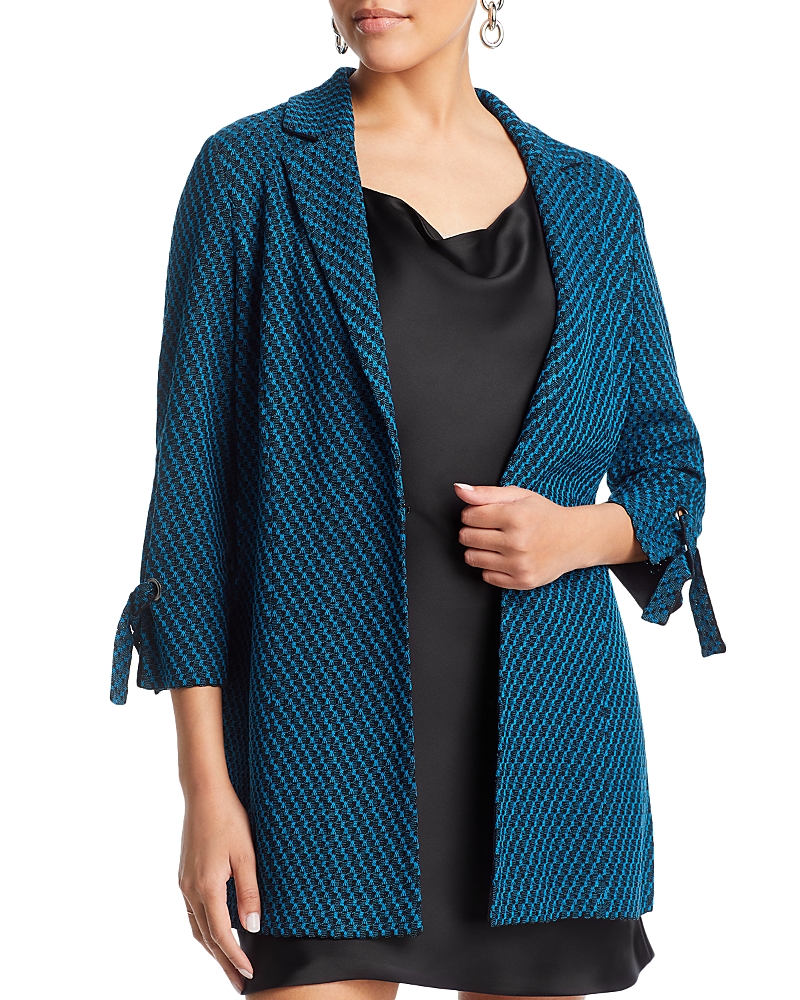 Misook Diagonal Stripe Tie Cuff Jacket