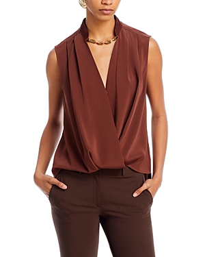 Rag & Bone Meredith Sleeveless Surplice Top In Brown