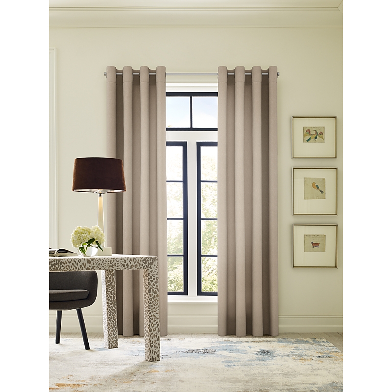 Sunbrella Marx Light Filtering Grommet Single Curtain Panel, 50 X 96 In Heather Beige