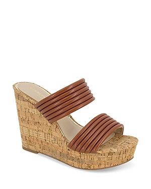 Kenneth Cole Women's Cailyn Slip On Platform Wedge Sandals In Cognac