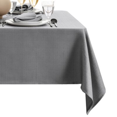 Elrene Home Fashions - Laurel Solid Texture Water and Stain Resistant Tablecloth, 60" x 102"