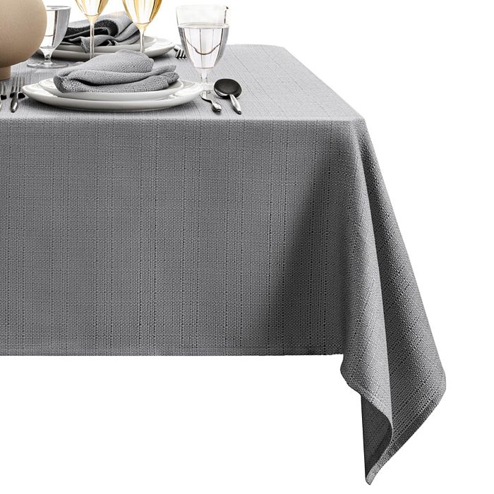 Elrene Home Fashions Laurel Solid Texture Water And Stain Resistant Tablecloth, 60 X 102 In Gray