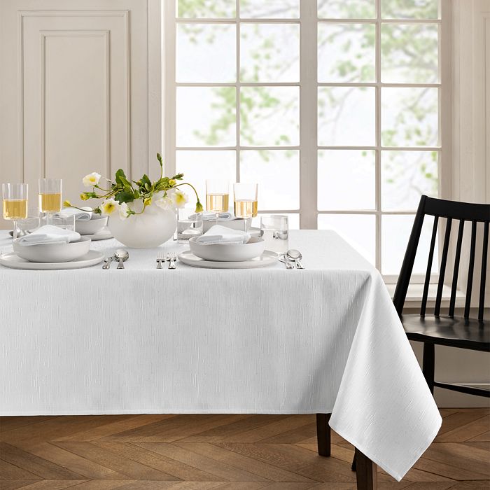 Shop Elrene Home Fashions Continental Solid Texture Water And Stain Resistant Tablecloth, 52 X 70 In White