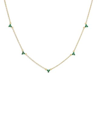 By Adina Eden Trio Cluster Chain Necklace in 14K Gold Plated Sterling ...