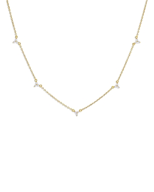 By Adina Eden Trio Cluster Chain Necklace in 14K Gold Plated Sterling Silver, 16