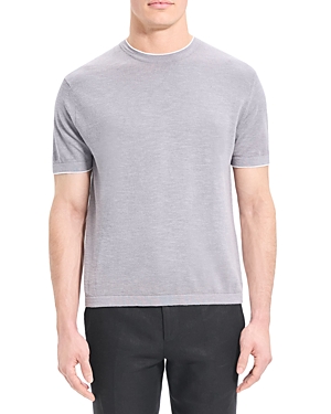 Theory Kolben Linen Blend T-shirt In Force Gracy White