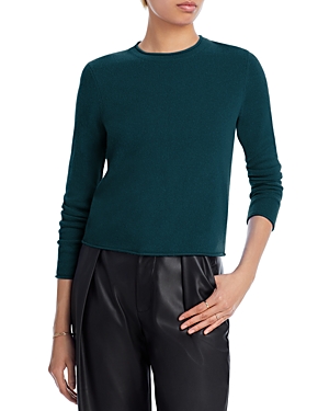 Aqua Rolled Edge Cashmere Sweater - 100% Exclusive In Forest