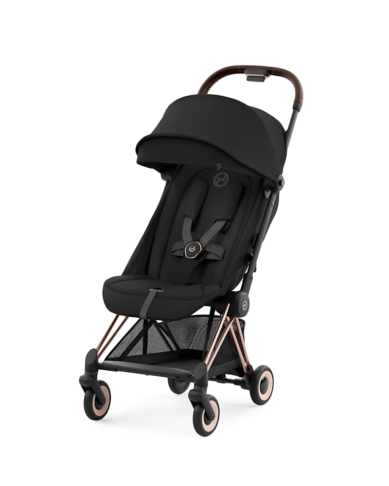 Cybex Coya Compact Lightweight Travel Ready Stroller In Rose Gold In Rose Gold/sepia Black