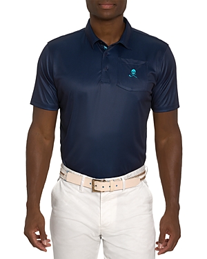 Robert Graham Men's Blade Iron Skull Motif Polo Shirt In Navy
