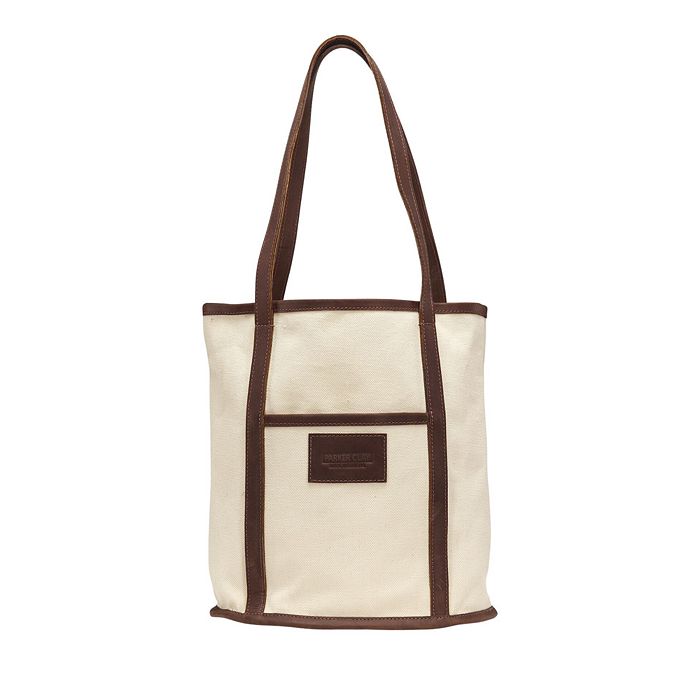 TO THE MARKET - Parker Clay Rincon Canvas Leather Trimmed Tote Bag
