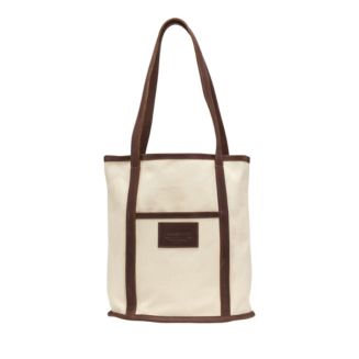 TO THE MARKET Parker Clay Rincon Canvas Leather Trimmed Tote 