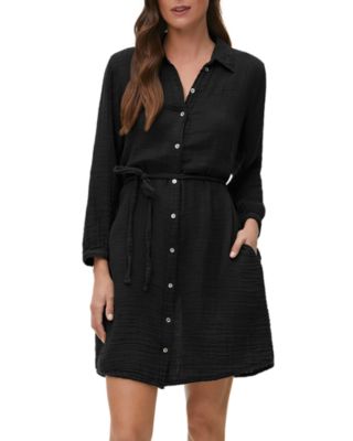 Michael Stars - Polly Cotton Gauze Shirt Dress