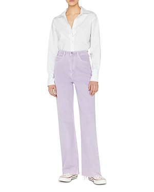 FRAME LE HIGH N TIGHT WIDE LEG JEANS IN WASHED LILAC