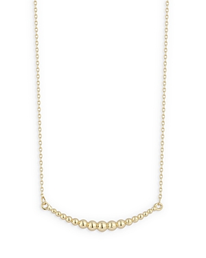 Bloomingdale's Polished Bead Curved Bar Necklace in 14K Yellow Gold, 15-16 - 100% Exclusive