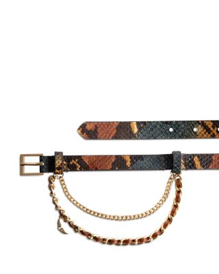 Zadig & Voltaire Women's Snake Embossed Rock Leather Chain