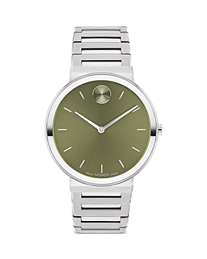 Shop Movado Bold Horizon Stainless Steel Watch, 40mm In Green/silver